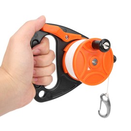 Diving Reel,Portable 150ft Diving Line Reel Diving Equipment with Large Handle Card Position PP Rope Combination, Multi Purpose Dive Reel Lightweight Diving Equipment(Orange)