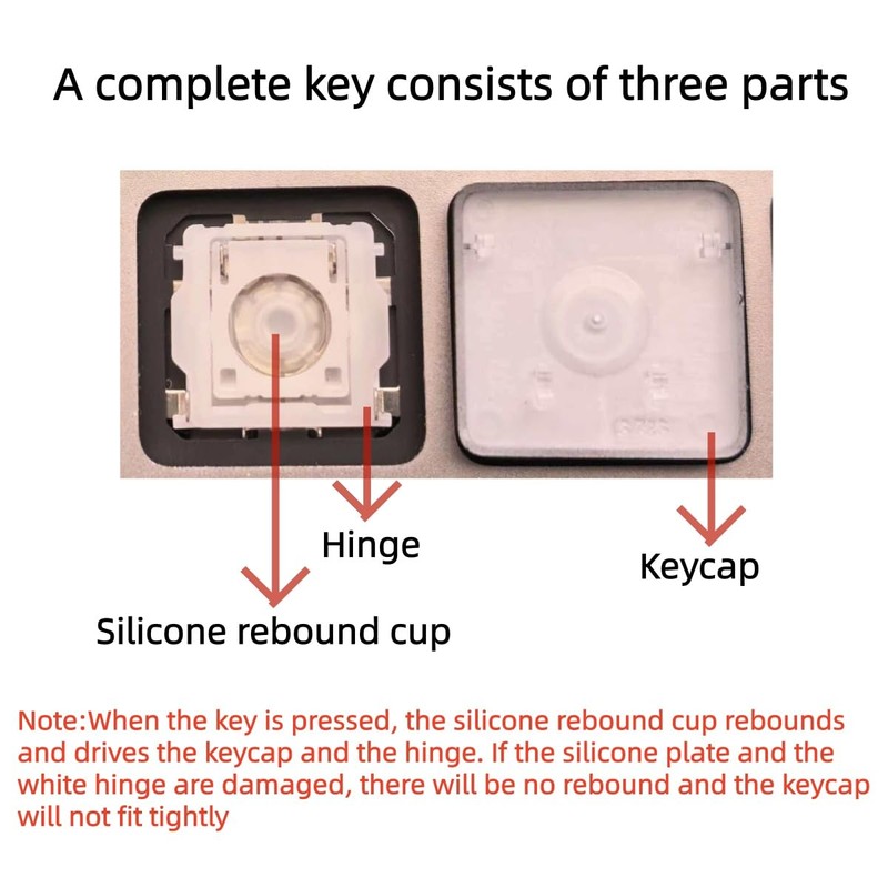 Replacement Keyboard Keycap Keycaps Keys Compatible with MacBook Pro/Air Retina