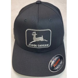 Flexfit John Deere Black Patch on Flexfit Style 6277 Hat / Black - L/XL  7 1/8" - 7 5/8"