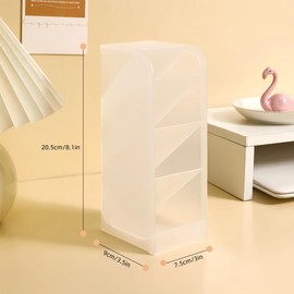 Cevvako Pen Organiser for Desk, 3 Pcs Pencil Storage Organisers for Office, School, Home Supplies, Translucent Slanted Pen Storage Holder (Large Clear)