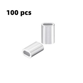 [Set of 100 / 0.06 inch (1.5 mm)] Wire Rope Aluminum Sleeve Aluminum Oval Sleeve Aluminum Clamp Tube Aluminum Crimp Loop Cable Crimp Aluminum Fastening Machine for Wire Rope (M1.5)