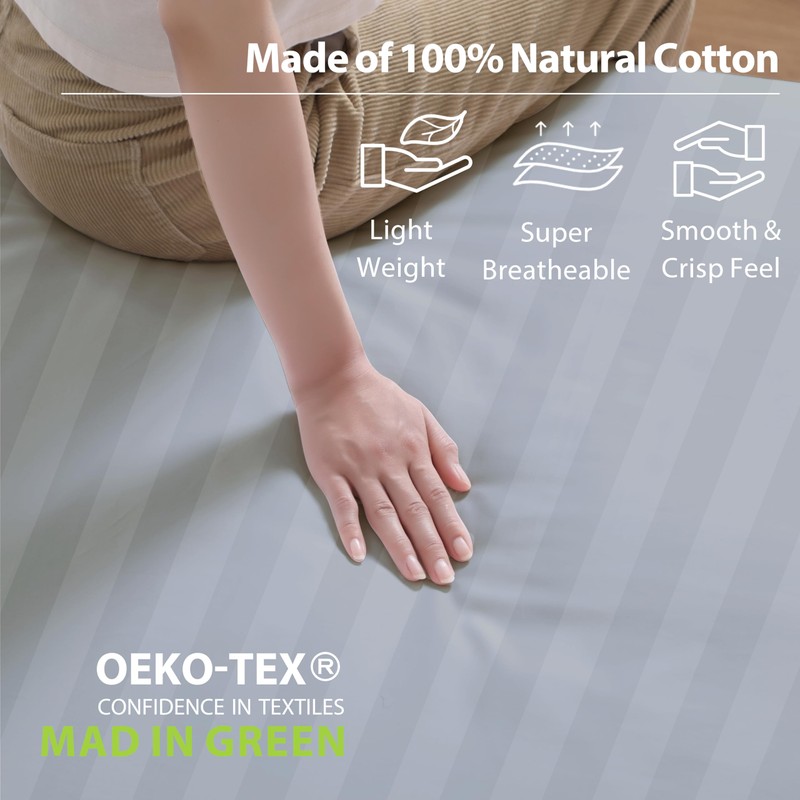 100% Cotton Fitted Sheet King Size Only, 600 Thread Count,