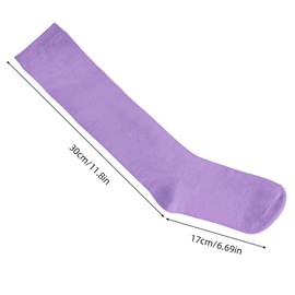 Topbuti 3 Pairs Cotton Knee High Tube Socks School Uniform Athletic Sports Baseball Soccer Socks for Girls and Boys (Light Purple)