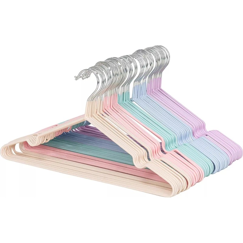 24x7 Pack 10 Ganchos Ropa Tintoreria Metalicos Antideslizantes