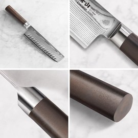 Cangshan HAKU Series Nakiri Knife with Sheath, X-7 Damascus Steel (7-Inch)