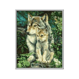 Schipper 609240838 Painting by Numbers - Wolf Mother - Painting Pictures for Adults Including Brush and Acrylic Paints 24 x 30 cm