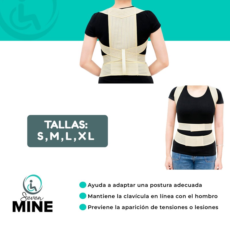 SEVEN MINE Corrector de Postura Transpirable | Soporte de Espalda
