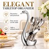 Elegant Swan Spoon and Fork Holder, Decorative Metal Cutlery Organizer