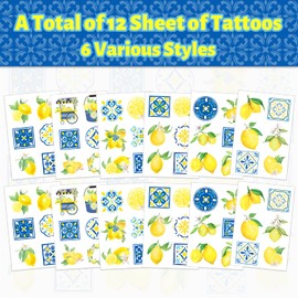 Capri Lemon Temporary Tattoos Stickers, Capri Lemon Birthday Party Favors Decorations Supplies Gifts for Kids Teens Adults Boys Girls Classroom Rewards