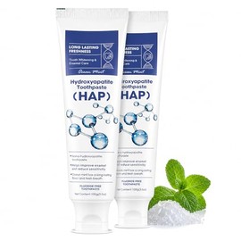Nano Hydroxyapatite Toothpaste, 7.5%, Fluoride-Free, 2 Pack | Fresh mint two-tube formula for sensitive teeth and daily enamel care without fluoride, 