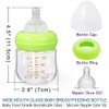 Matyz 1-Pack Glass Baby Breastfeeding Bottle with Cap (Green, 4Oz)