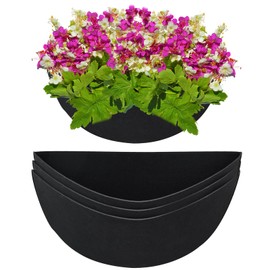 3PCS 12 Inch Half Round Planter Liners Fabric Plant Liners Half Circle Flower Basket Liners Replacement Felt Liner Coconut Liners Alternative for Wall Hanging Basket Planter