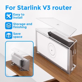Starlink Gen 3 Router Mount, Power Supply Mounting Bracket Kit, Starlink Gen 3 Router Can Be Wall Mounted and Desktop Flat, Made for Starlink Gen3 Standard Router