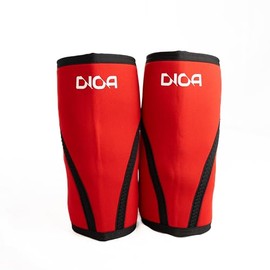 DIOA FITNESS 7mm Knee Sleeves – Heavy-Duty Knee Support for Squats, Weightlifting & Powerlifting – Compression Brace for Stability, Strength & Injury Prevention (Red, L)
