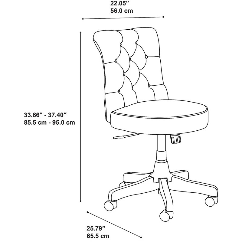BBF Bush Business Furniture Arden Lane Mid Back Tufted Office