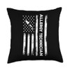 American Flag Allergy Technician USA Allergy Testing Expert Throw Pillow