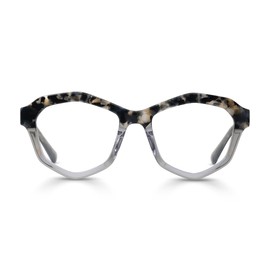 eyebobs - Tough Nut | Premium Reading Glasses for Men and Women | Geometric Frame for Average Faces | Grey Crystal & Chop Pattern, 1.50