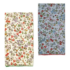 APIGANIZ 2 Pcs 21"x21" Cotton Bandana for Women, Super Soft Textured Fabric, Kerchief, Neck Scarf for Women, All-Occasion Gift - D05