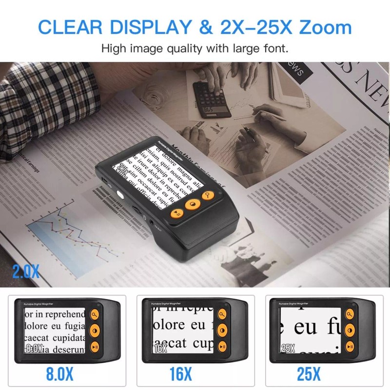 Eyoyo Portable Digital Video Magnifier Electronic Reading Aid 3.5 Inch