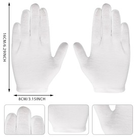 Telooco Children's Party Gloves Cotton 4 Pairs White Children's Gloves Cosplay Costume Gloves Wrist Long Formal Party Gloves Cotton Gloves for Girls and Boys, White