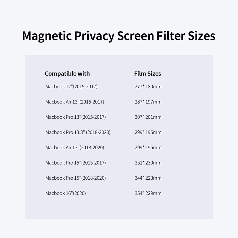 Magnetic Privacy Screen Filter Anti UV Film Anti Glare Frosted