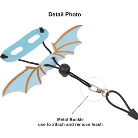 Bearded Dragon Harness, Wing Style, Animal Harness, 3 Size Pack, Soft Leather, Durable Nylon Rope, Removable Leash, Suitable for Baby to Adult Beardies (Blue, 1 Set)