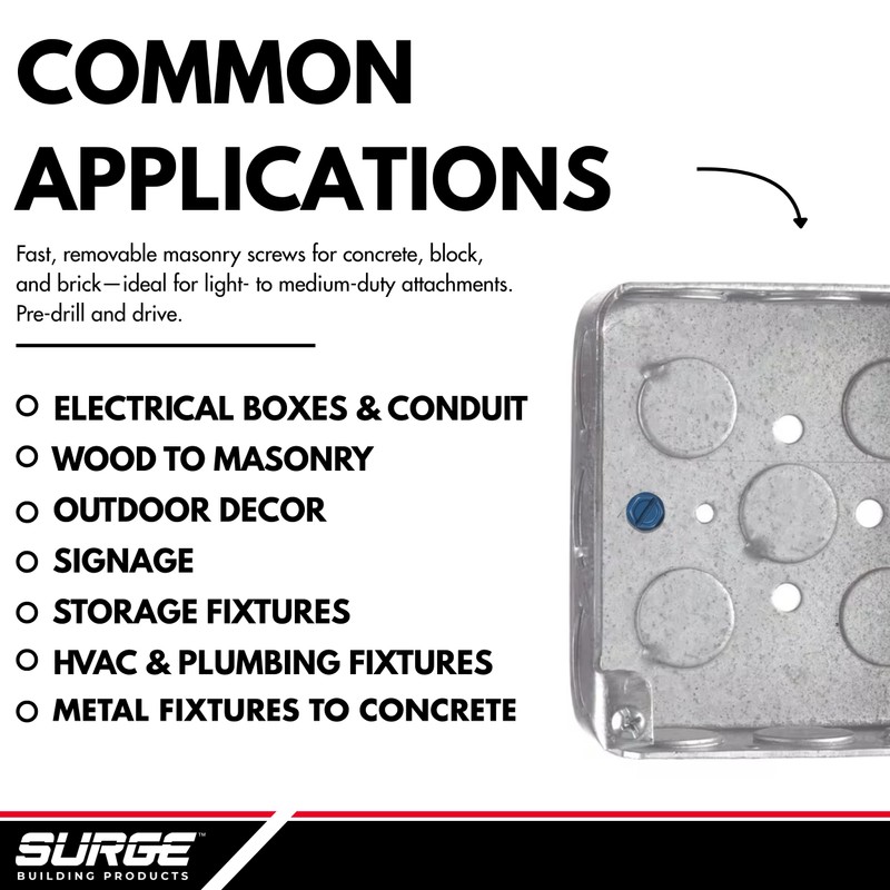 Surge BP - 1/4" x 1-3/4" Hex Head Blue Concrete