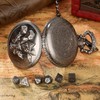 DND Wizard Pocket Watch Shell Case with Chain & Dice