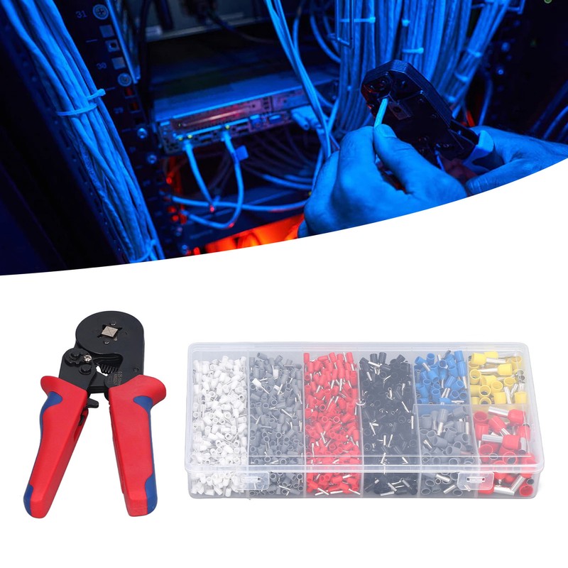 1800Pcs/Set Ferrule Crimping Tool Kit AWG 23‑7 Crimper Plier with