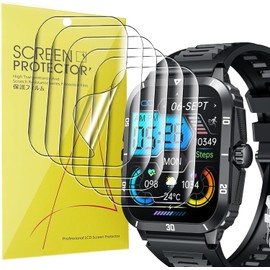Compatible for PAKRYS Smartwatch Screen Protector, Lamshaw Full Coverage TPU Clear Film Compatible for PAKRYS KT71/KLOGIPOW KT71/NONGAMX KT71 Smartwatch-2 Inches (TPU-6Pack)