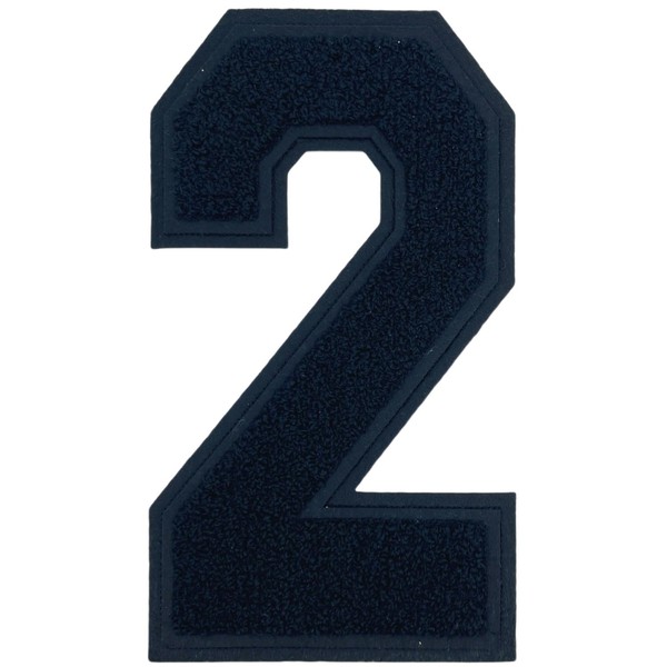 1 Pcs 8.0" Black Chenille Number Patches, Iron On or