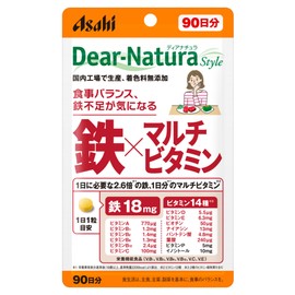 Dear-Natura Style Iron x Multivitamin, 90 Capsules (90 Day Supply) Asahi Supplement Made in Japan, 1 Capsule per Day Recommended Pouch