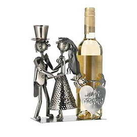 CE 28cm Silver Floor Standing Just Married Bottle Holder