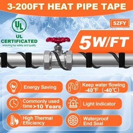 3FT Heat Tape for Water Pipes, -40°F Deicing Cable,Pipe Heating Cables for Roof,Gutter，Farm，Freeze Protetion Heat Trace Cable, Heated Water Hose,Plumbing Fixtures,120V 5W/FT