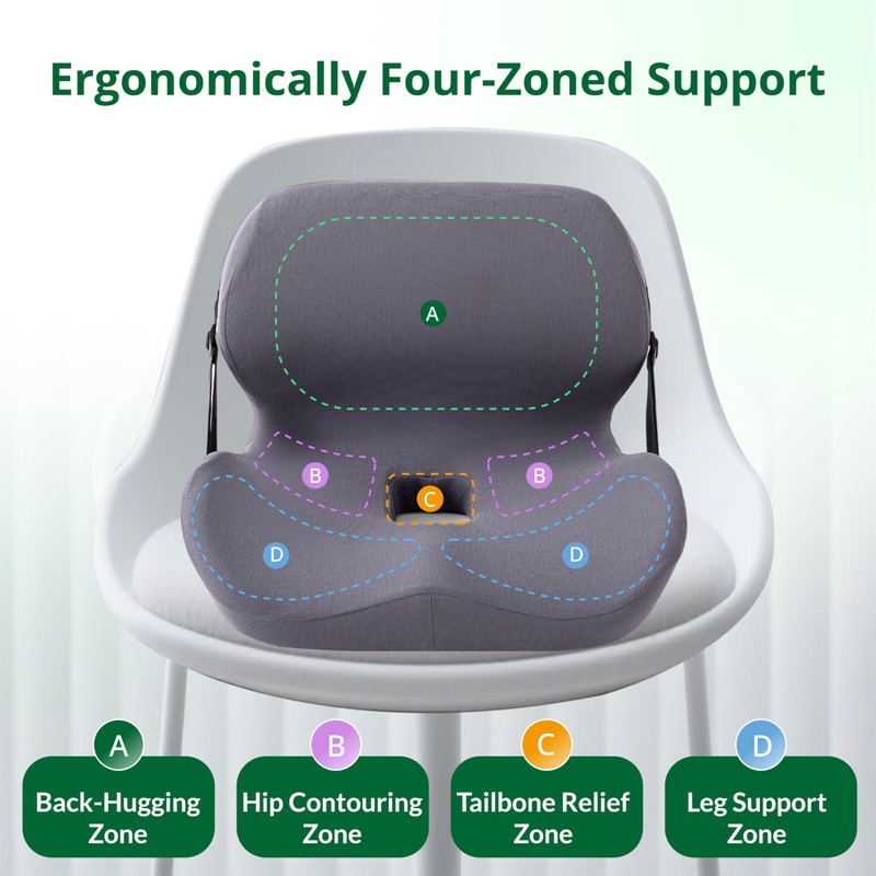 FuturaLoom One-Piece Memory Foam Seat & Back Cushion - Lumbar