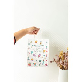 RACETOP Colour Kraft Paper Bags with Handles Bulk, 8"x4.5"x10.8" 100Pcs Small Brown Gift Bags, Mini Paper Bags, Gift Bags Bulk, Goodie Bag, Retail Bags