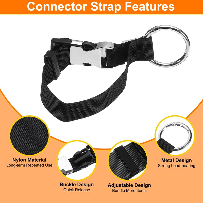 sourcing map Luggage Straps Jacket Clips Strap Nylon Adjustable Suitcase