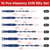 Keewaki Cross-Tip Carbide Drill Bits with Serrated Teeth, 10-Piece Masonry