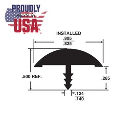 Outwater Plastic T Molding Tee Mldg 13/16" Brown Flexible PVC Round Bumper Tee Moulding 25 Foot Coil Hobby Pack for Tables and Arcades