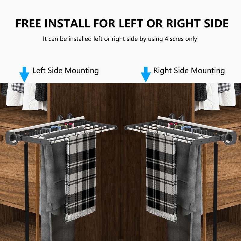 HANKEY Pull Out tie Organizer for Men, Slide Out Tie