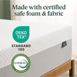ZINUS 10 Inch Green Tea Essential Memory Foam Mattress [New Version], Queen, Fiberglass Free, Medium Feel, Breathable Airflow Memory Foam, Certified Safe Foams & Fabric, Mattress in A Box