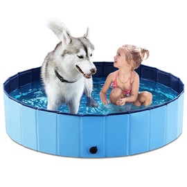 Jasonwell Alberca para Perro Plegable - Piscina para Perros y Mascotas Portátil Alberca Grande de Plastico Duro Tina Plegable Baño para Perro Bañera  