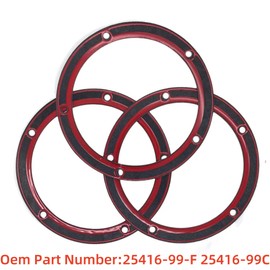 Motorcycle Twin Cam Derby Cover Gasket Clutch Cover Gasket 25416-99C Compatible with Derby Softail Touring Dyna Electra Glide Fatboy Replace 25416-99-F (5 Holes)，3 PCS