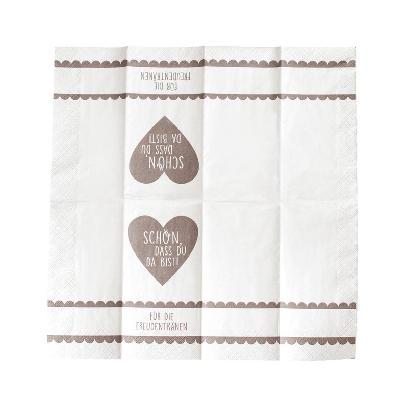 10 x 10 Handkerchiefs 'Schön, dass du da bist -