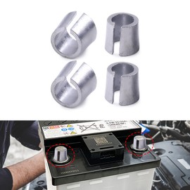 Hirificing 2Pairs Battery Terminal Shims Battery Post Shims, Car Battery Terminal Converter Post Adaptor for Anode Cathode Sleeves Battery Negative & Positive Post Shim Lead for Most Car RV Truck
