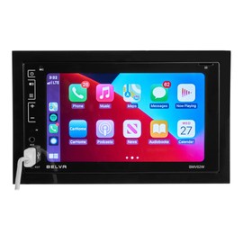 Belva BMV62W 6.2" Double DIN Touchscreen Bluetooth Car Stereo Receiver with Apple CarPlay, Android Auto and Mirrorlink