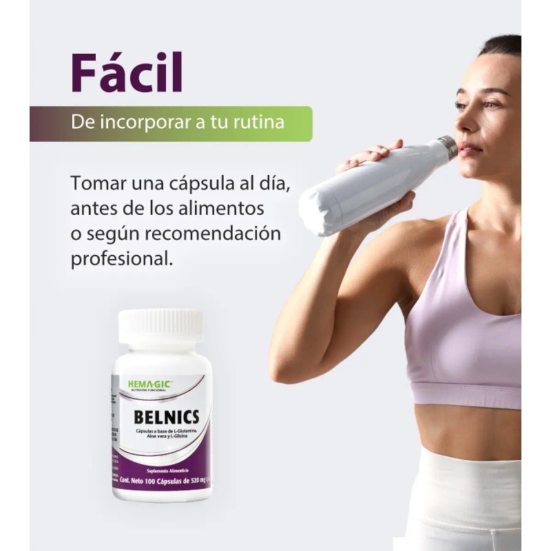 Suplemento Cápsula Hemagic Aminoácidos Belnics 520mg