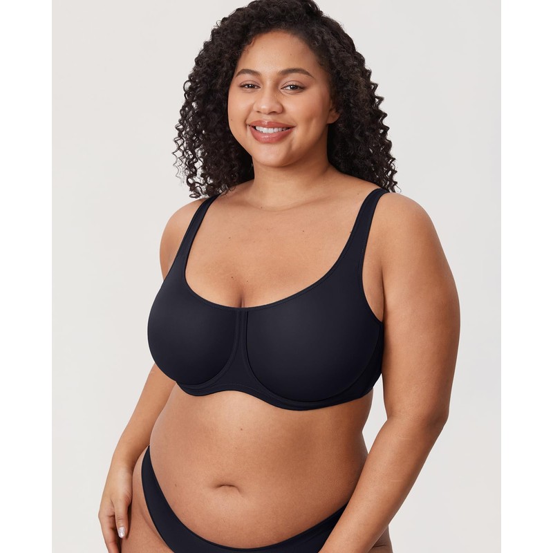 Delimira Women's Confishape Underwire Unlined Bra Full Coverage Plus Size