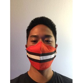 Orange & Brown Stripes Team Mask w/Gray Mask - Face Accessory - Fan Gear