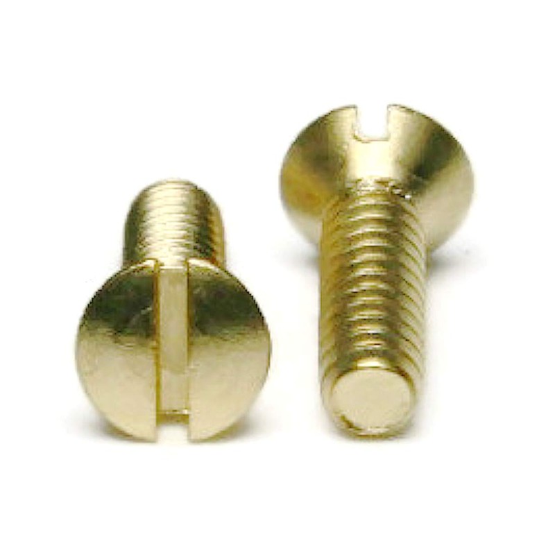 Brass Slotted Oval Head Machine Screws - #6-32 x 1/2"